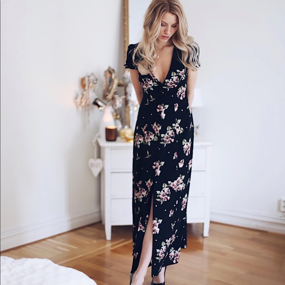 Zara long floral printed dress